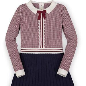 Hope & Henry Girls' French Look Ponte Dress with Bow,  Size 10